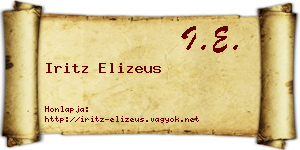 Iritz Elizeus névjegykártya